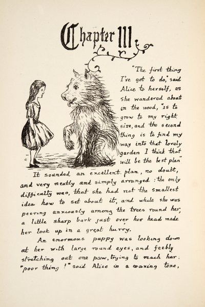 Alice Meets the Puppy, Illustration from Alice